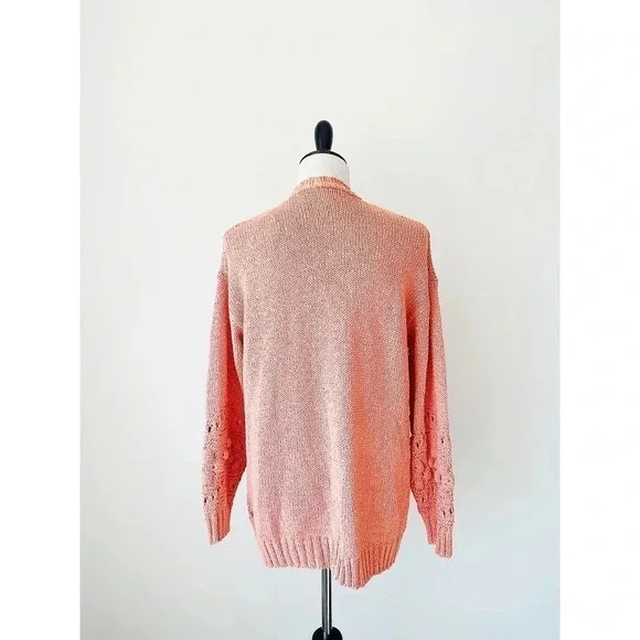 Boutique Brand Coral Chunky Cardigan Size M - Picture 3 of 11